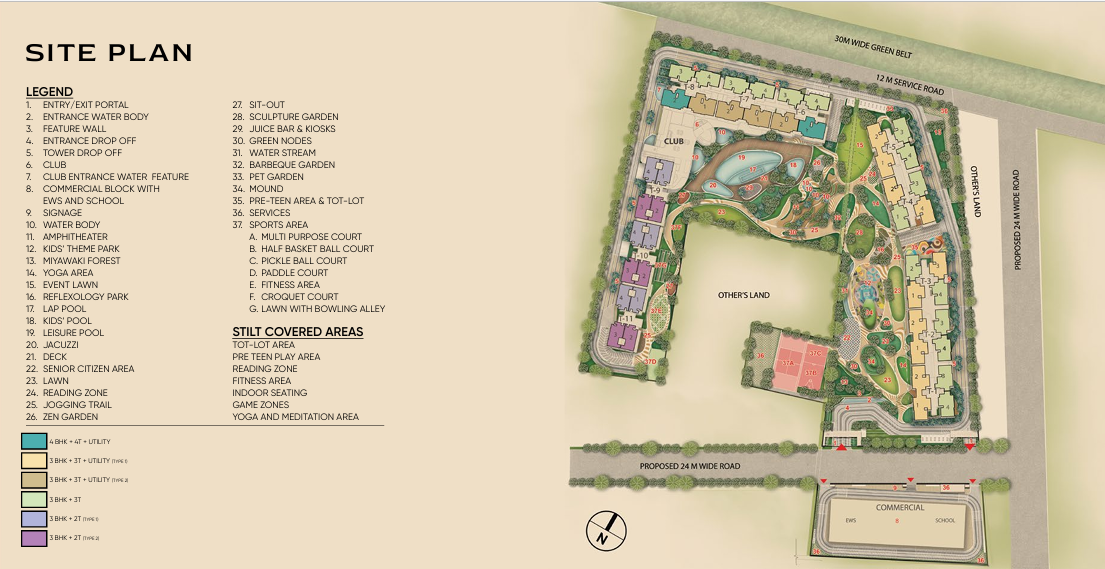  apartments range from 3 BHK to 4 BHK