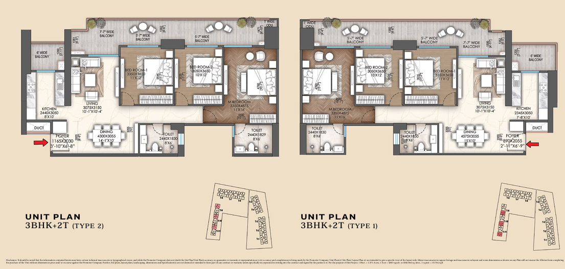 apartments range from 3 BHK to 4 BHK